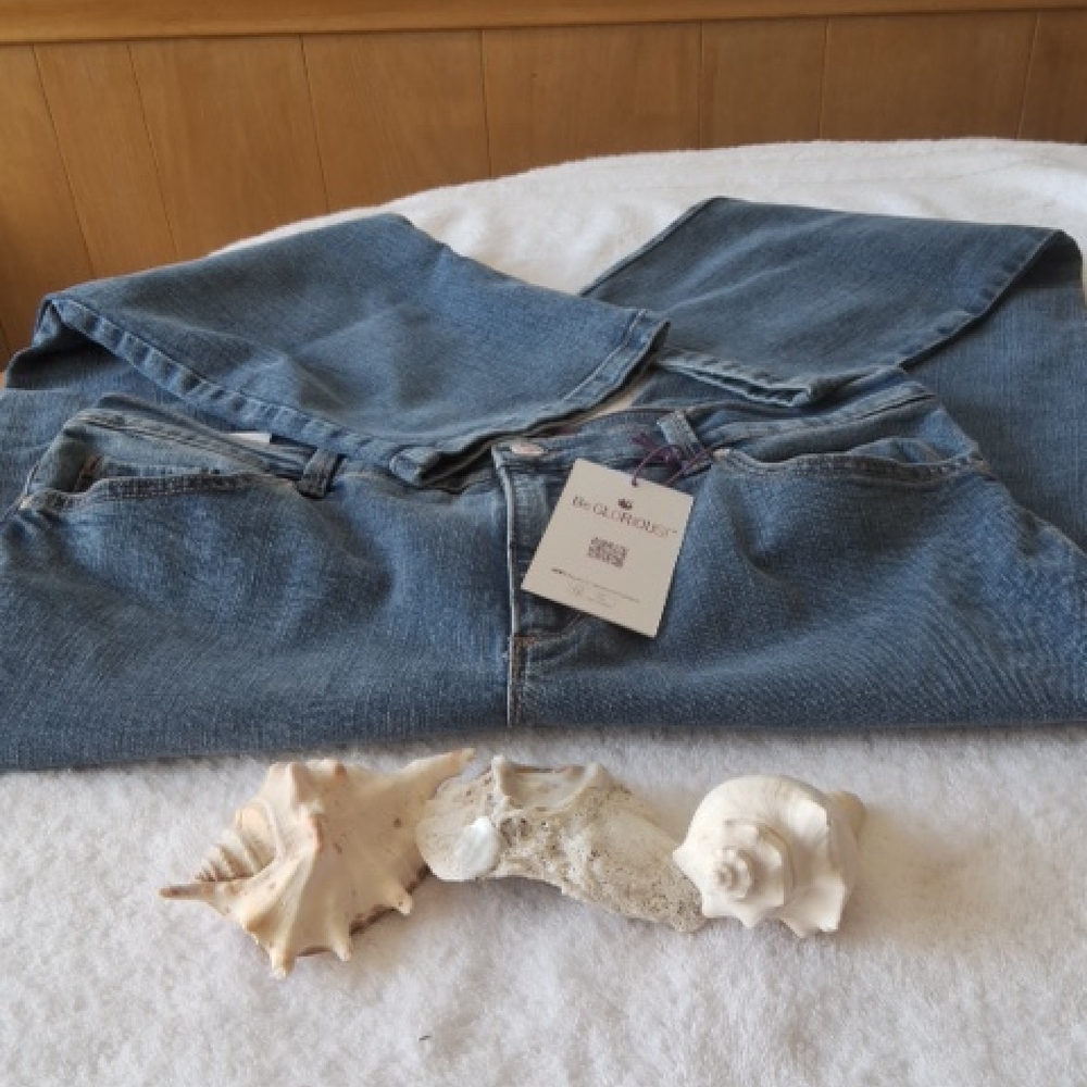 Gloria Vanderbilt Amanda Slimming Blue Jeans Womens Size 16 Petite Short